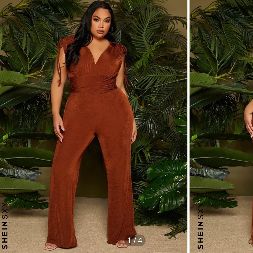 Ruched Drawstring Trim Jumpsuit